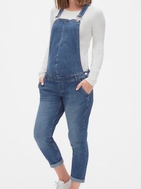 Gap Classic Blue Denim Women's Maternity Overalls Size Medium